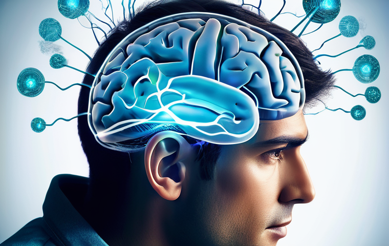 정신적 회복탄력성의 생물학적 기초 - **Prompt:** "A visually stunning abstract depiction of the human brain, glowing with intricate, vibr...