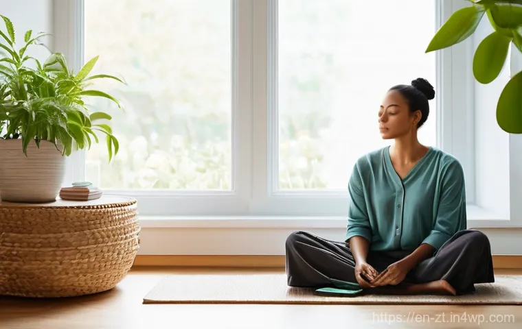 정신적 회복탄력성과 생활의 질 향상 - **Prompt:** A serene and empowered adult figure stands confidently on a path winding through a gentl...